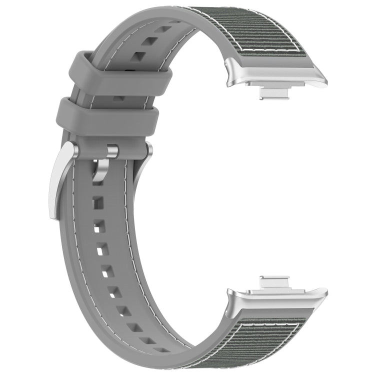 For Xiaomi Mi Band 8 Pro / Redmi Watch 4 Official Buckle Hybrid Nylon Braid Silicone Watch Band(Grey) - Watch Bands by PMC TechLife | Online Shopping South Africa | PMC TechLife