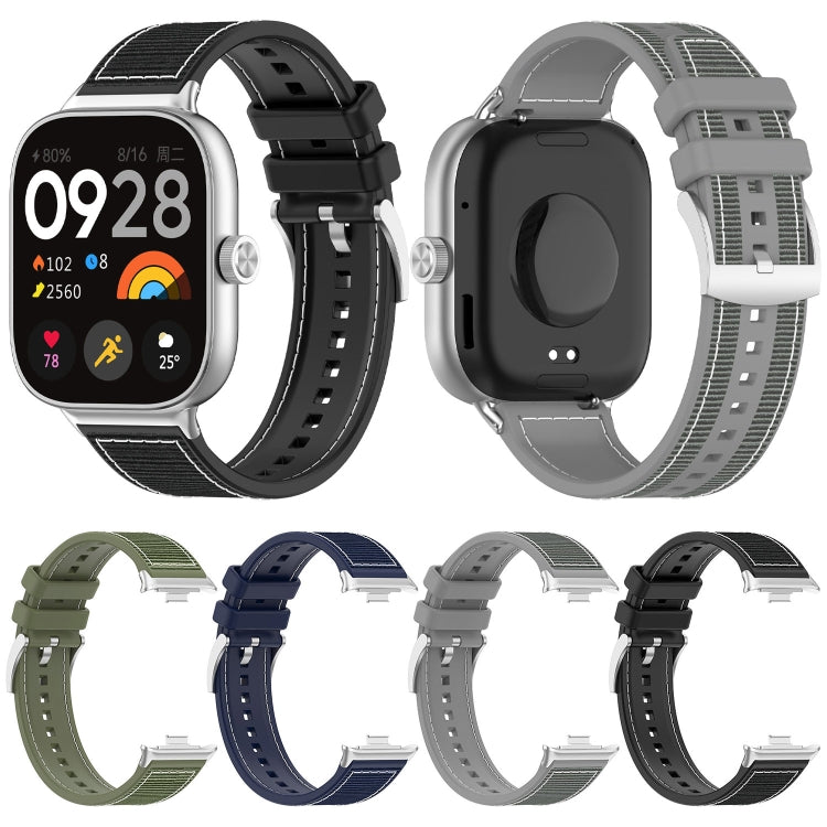 For Xiaomi Mi Band 8 Pro / Redmi Watch 4 Official Buckle Hybrid Nylon Braid Silicone Watch Band(Black) - Watch Bands by PMC TechLife | Online Shopping South Africa | PMC TechLife