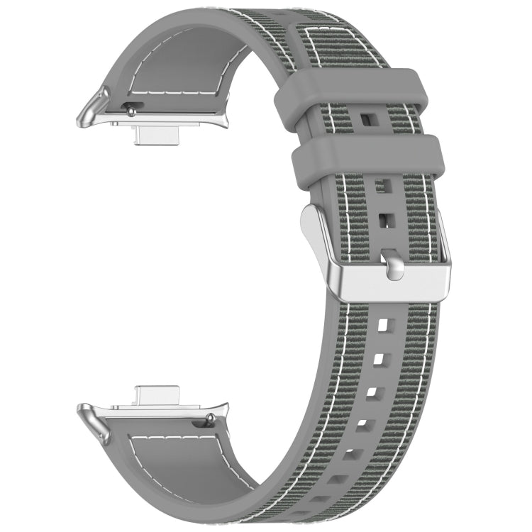 For Xiaomi Mi Band 8 Pro / Redmi Watch 4 Ordinary Buckle Hybrid Nylon Braid Silicone Watch Band(Grey) - Watch Bands by PMC TechLife | Online Shopping South Africa | PMC TechLife
