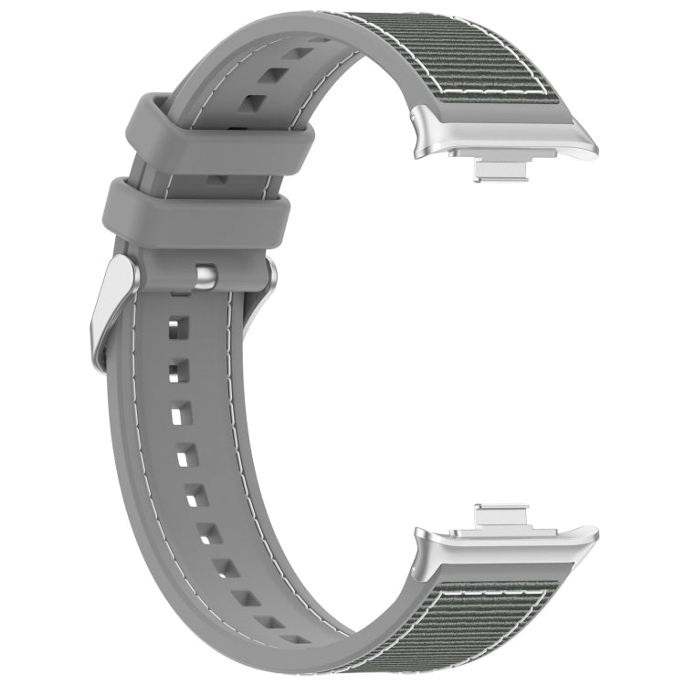 For Xiaomi Mi Band 8 Pro / Redmi Watch 4 Ordinary Buckle Hybrid Nylon Braid Silicone Watch Band(Grey) - Watch Bands by PMC TechLife | Online Shopping South Africa | PMC TechLife