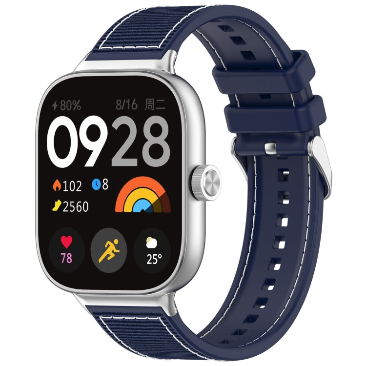 For Xiaomi Mi Band 8 Pro / Redmi Watch 4 Ordinary Buckle Hybrid Nylon Braid Silicone Watch Band(Midnight Blue) - Watch Bands by PMC TechLife | Online Shopping South Africa | PMC TechLife