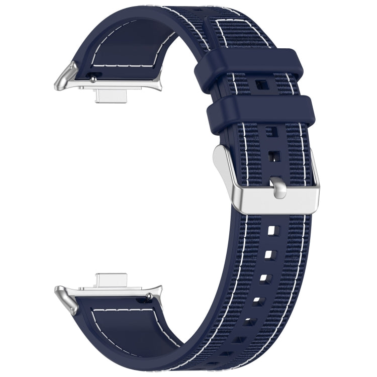 For Xiaomi Mi Band 8 Pro / Redmi Watch 4 Ordinary Buckle Hybrid Nylon Braid Silicone Watch Band(Midnight Blue) - Watch Bands by PMC TechLife | Online Shopping South Africa | PMC TechLife