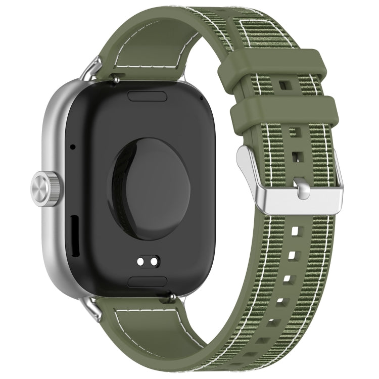 For Xiaomi Mi Band 8 Pro / Redmi Watch 4 Ordinary Buckle Hybrid Nylon Braid Silicone Watch Band(Green) - Watch Bands by PMC TechLife | Online Shopping South Africa | PMC TechLife