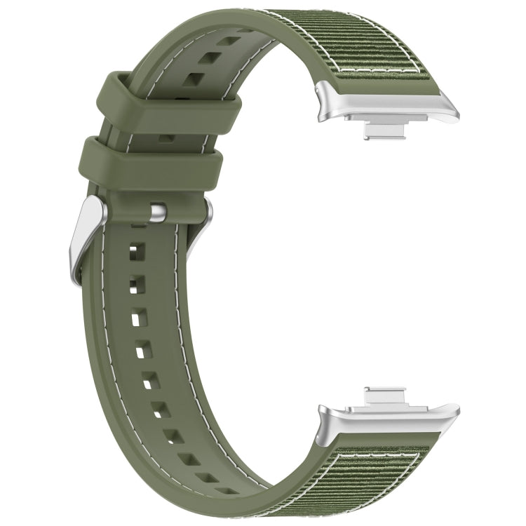 For Xiaomi Mi Band 8 Pro / Redmi Watch 4 Ordinary Buckle Hybrid Nylon Braid Silicone Watch Band(Green) - Watch Bands by PMC TechLife | Online Shopping South Africa | PMC TechLife
