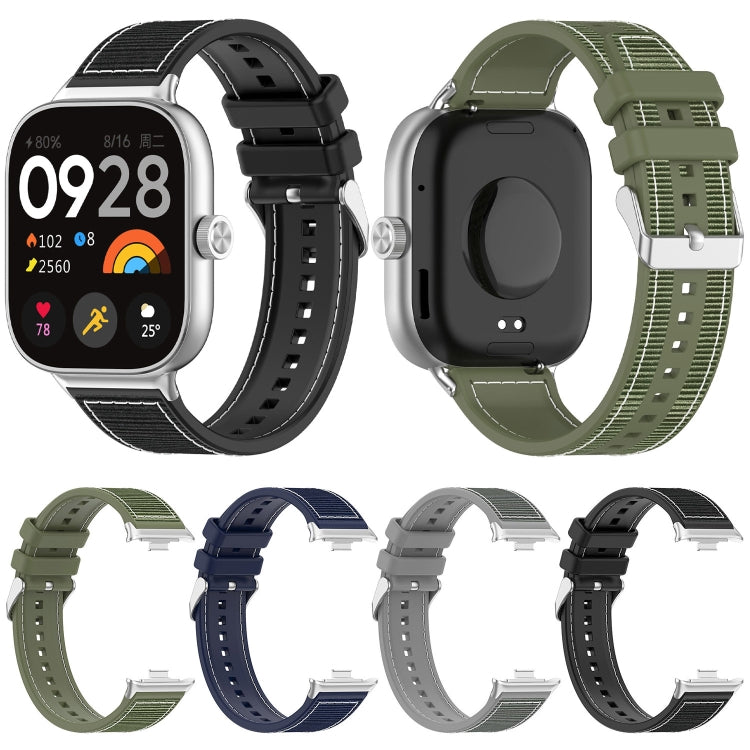 For Xiaomi Mi Band 8 Pro / Redmi Watch 4 Ordinary Buckle Hybrid Nylon Braid Silicone Watch Band(Green) - Watch Bands by PMC TechLife | Online Shopping South Africa | PMC TechLife