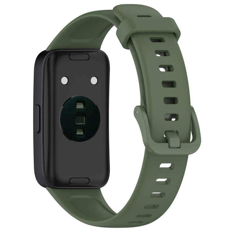For Huawei Band 10 / 9 / 8 Solid Color Colorful Buckle Silicone Watch Band(Dark Green) - Watch Bands by PMC TechLife | Online Shopping South Africa | PMC TechLife | Buy Now Pay Later Mobicred
