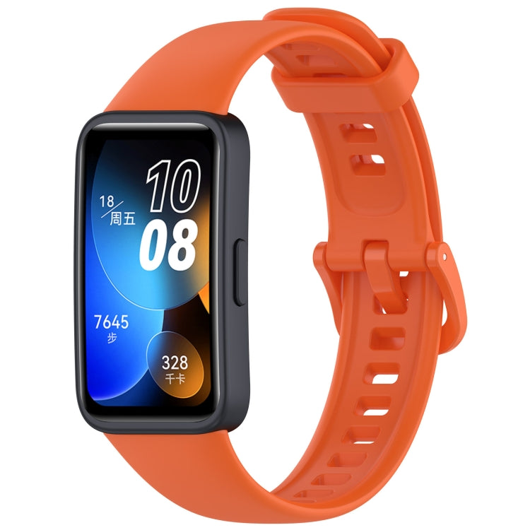 For Huawei Band 10 / 9 / 8 Solid Color Colorful Buckle Silicone Watch Band(Orange) - Watch Bands by PMC TechLife | Online Shopping South Africa | PMC TechLife | Buy Now Pay Later Mobicred