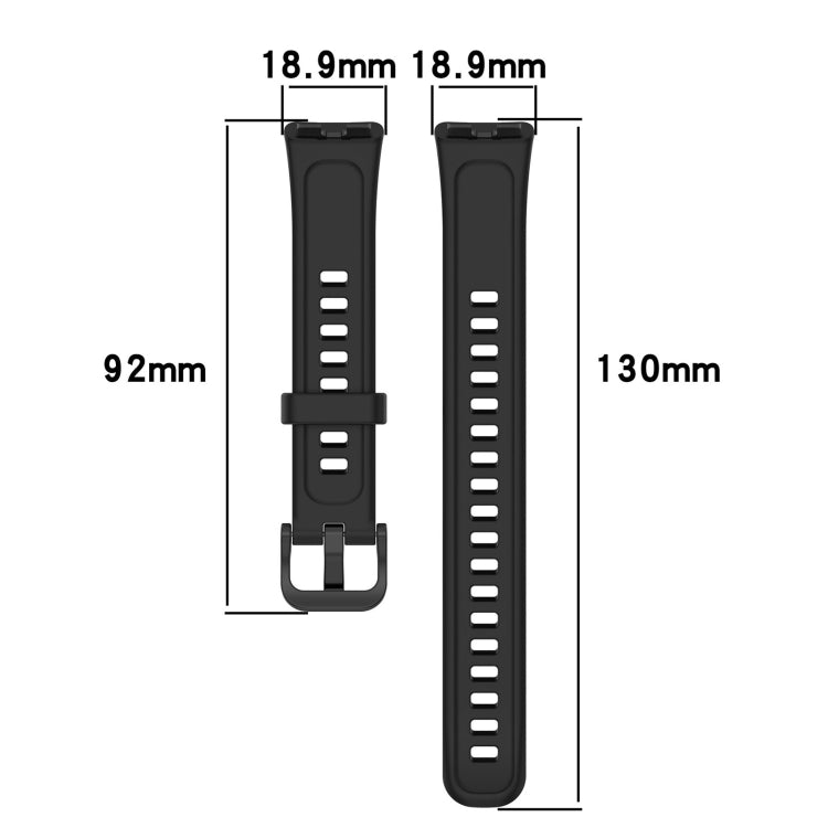 For Huawei Band 10 / 9 / 8 Solid Color Colorful Buckle Silicone Watch Band(Black) - Watch Bands by PMC TechLife | Online Shopping South Africa | PMC TechLife | Buy Now Pay Later Mobicred