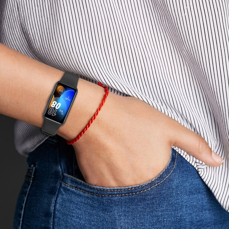 For Huawei Band 10 / 9 / 8 Solid Color Colorful Buckle Silicone Watch Band(Ink Blue) - Watch Bands by PMC TechLife | Online Shopping South Africa | PMC TechLife | Buy Now Pay Later Mobicred