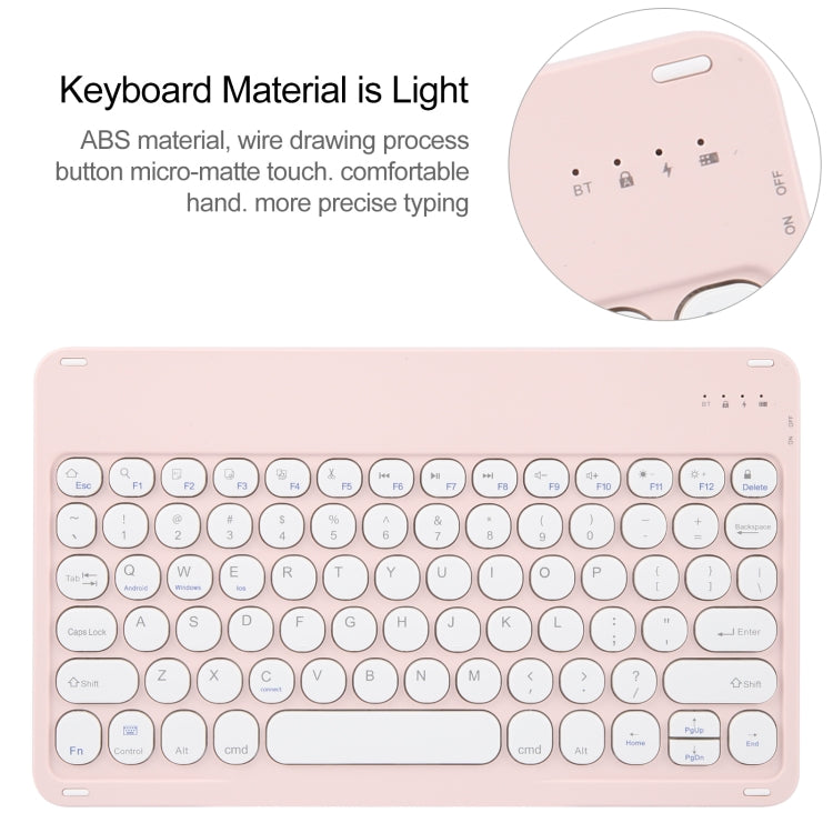 For Huawei MatePad 11 2023 / 2021 Round Button Bluetooth Keyboard Rotatable Holder Leather Case(Rose Gold) - Huawei Keyboard by PMC TechLife | Online Shopping South Africa | PMC TechLife