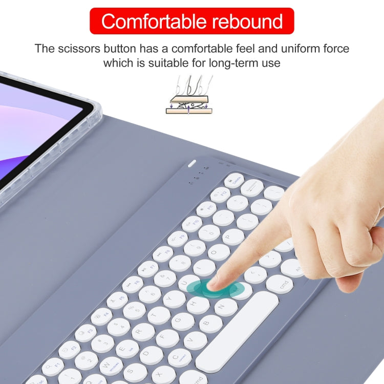 For Huawei MatePad 11 2023 / 2021 Round Button Bluetooth Keyboard Rotatable Holder Leather Case(Lavender Purple) - Huawei Keyboard by PMC TechLife | Online Shopping South Africa | PMC TechLife