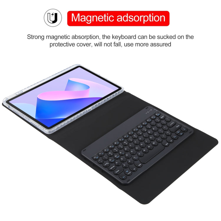 For Huawei MatePad 11 2023 / 2021 Round Button Bluetooth Keyboard Rotatable Holder Leather Case(Black) - Huawei Keyboard by PMC TechLife | Online Shopping South Africa | PMC TechLife