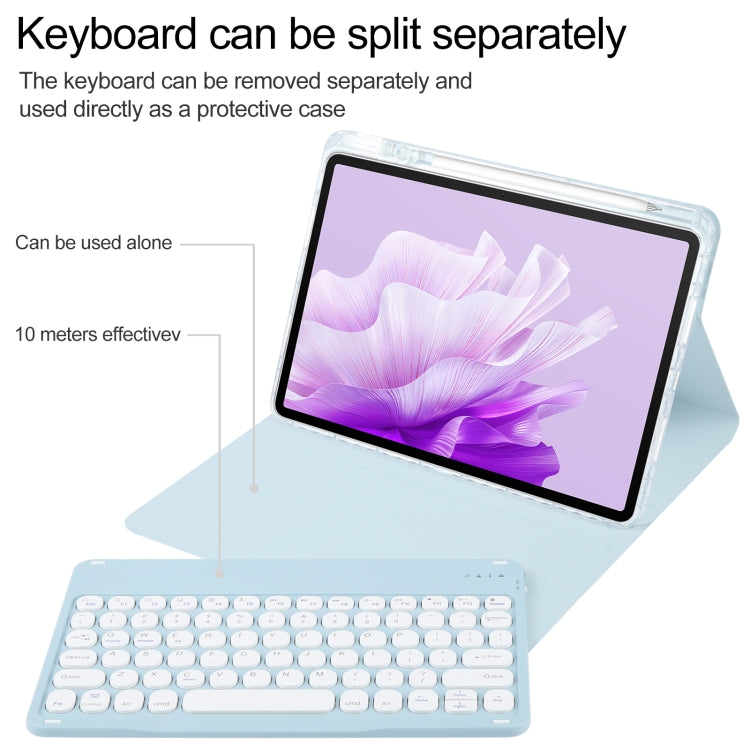For Huawei MatePad Air 11.5 Round Button Bluetooth Keyboard Rotatable Holder Leather Case(Sky Blue) - free shipping - PMC TechLife - Order now!