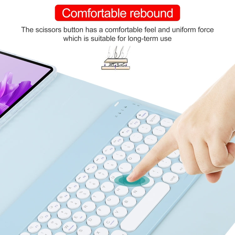 For Huawei MatePad Air 11.5 Round Button Bluetooth Keyboard Rotatable Holder Leather Case(Sky Blue) - free shipping - PMC TechLife - Order now!
