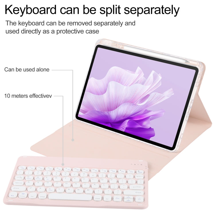 For Huawei MatePad Air 11.5 Round Button Bluetooth Keyboard Rotatable Holder Leather Case(Rose Gold) - free shipping - PMC TechLife - Order now!