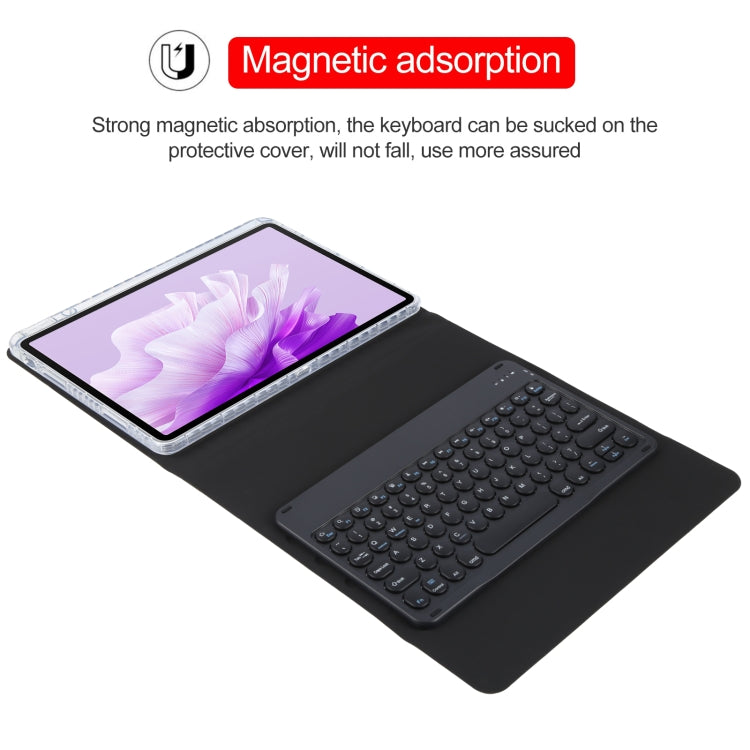 For Huawei MatePad Air 11.5 Round Button Bluetooth Keyboard Rotatable Holder Leather Case(Black) - free shipping - PMC TechLife - Order now!