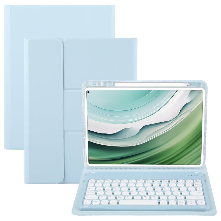 For Huawei MatePad Pro 11 2024 / 2022 Round Button Bluetooth Keyboard Rotatable Holder Leather Case(Sky Blue) - Huawei Keyboard by PMC TechLife | Online Shopping South Africa | PMC TechLife