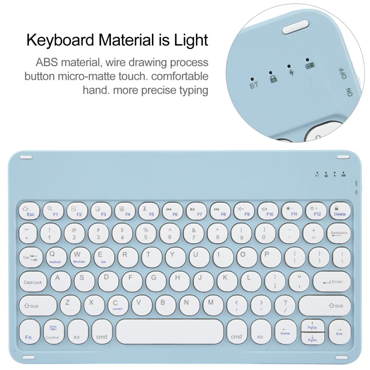 For Huawei MatePad Pro 11 2024 / 2022 Round Button Bluetooth Keyboard Rotatable Holder Leather Case(Sky Blue) - Huawei Keyboard by PMC TechLife | Online Shopping South Africa | PMC TechLife