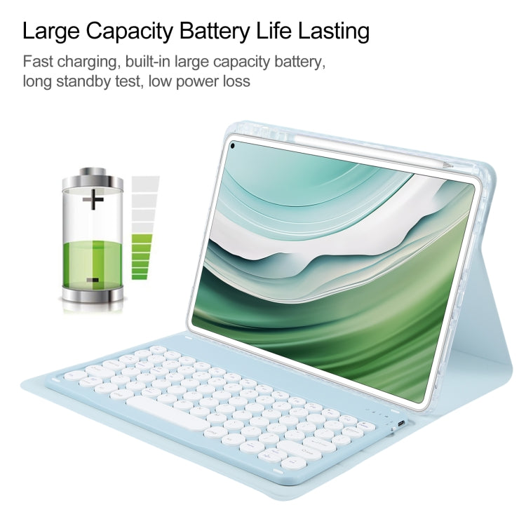 For Huawei MatePad Pro 11 2024 / 2022 Round Button Bluetooth Keyboard Rotatable Holder Leather Case(Sky Blue) - Huawei Keyboard by PMC TechLife | Online Shopping South Africa | PMC TechLife