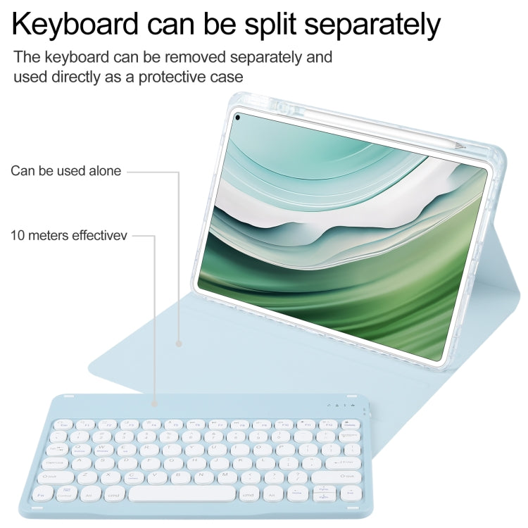 For Huawei MatePad Pro 11 2024 / 2022 Round Button Bluetooth Keyboard Rotatable Holder Leather Case(Sky Blue) - Huawei Keyboard by PMC TechLife | Online Shopping South Africa | PMC TechLife