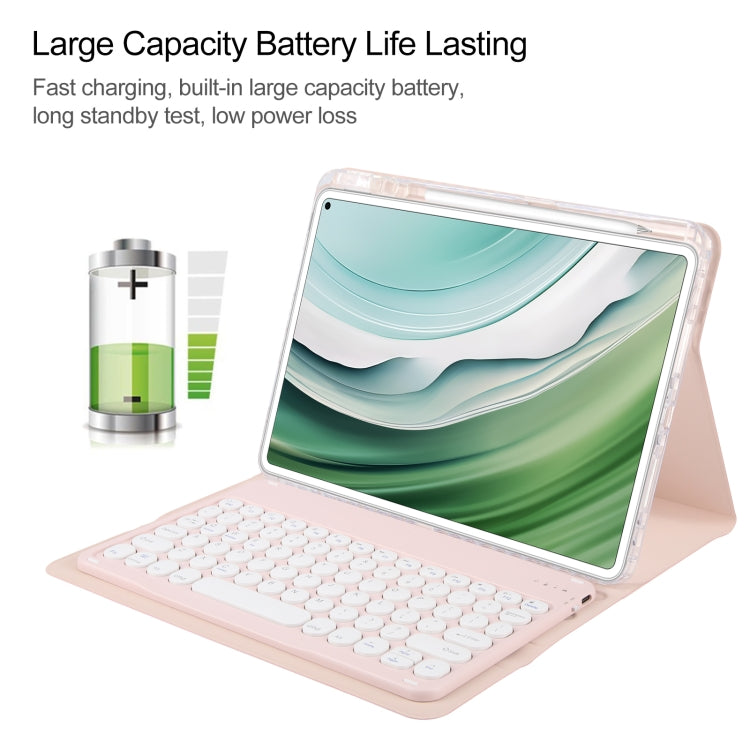 For Huawei MatePad Pro 11 2024 / 2022 Round Button Bluetooth Keyboard Rotatable Holder Leather Case(Rose Gold) - free shipping - PMC TechLife - Order now!