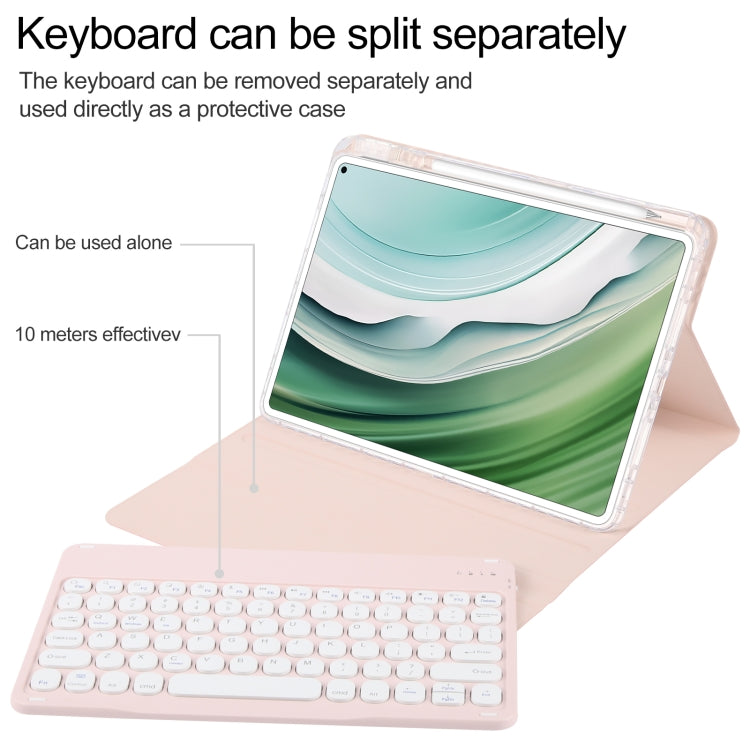 For Huawei MatePad Pro 11 2024 / 2022 Round Button Bluetooth Keyboard Rotatable Holder Leather Case(Rose Gold) - free shipping - PMC TechLife - Order now!