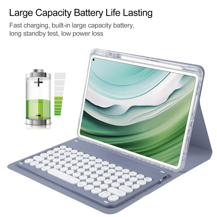 For Huawei MatePad Pro 11 2024 / 2022 Round Button Bluetooth Keyboard Rotatable Holder Leather Case(Lavender Purple) - Huawei Keyboard by PMC TechLife | Online Shopping South Africa | PMC TechLife