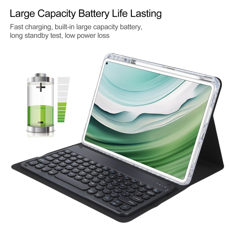 For Huawei MatePad Pro 11 2024 / 2022 Round Button Bluetooth Keyboard Rotatable Holder Leather Case(Black) - Huawei Keyboard by PMC TechLife | Online Shopping South Africa | PMC TechLife