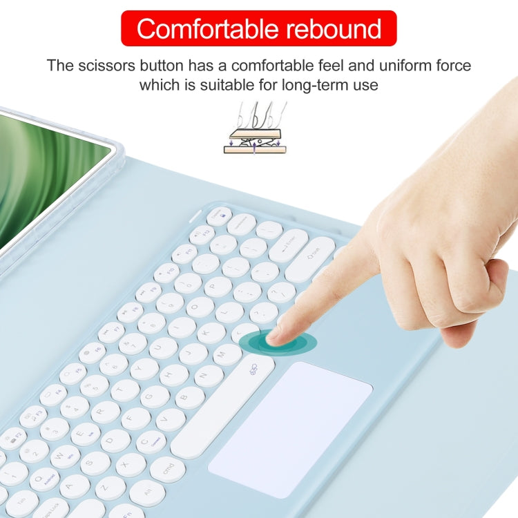 For Huawei MatePad Pro 11 2024 / 2022 Round Button Bluetooth Keyboard Rotatable Holder Leather Case with Touchpad(Sky Blue) - Huawei Keyboard by PMC TechLife | Online Shopping South Africa | PMC TechLife