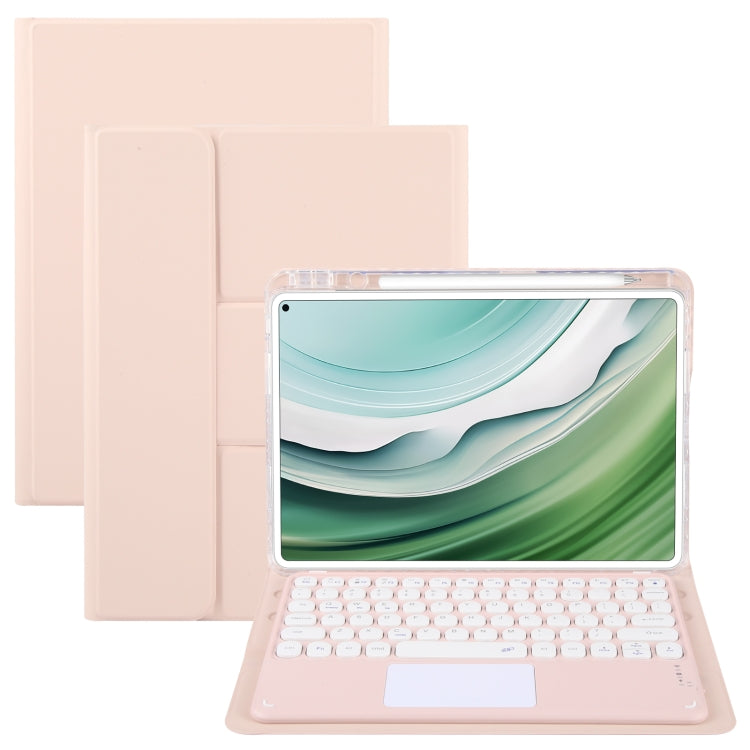 For Huawei MatePad Pro 11 2024 / 2022 Round Button Bluetooth Keyboard Rotatable Holder Leather Case with Touchpad(Rose Gold) - Huawei Keyboard by PMC TechLife | Online Shopping South Africa | PMC TechLife