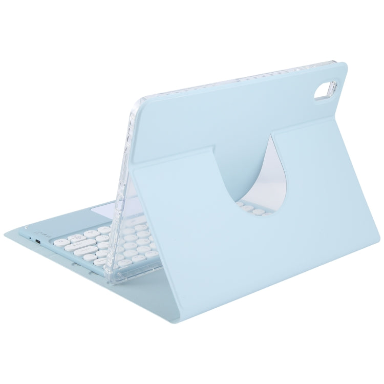 For Huawei MatePad Air 11.5 Round Button Bluetooth Keyboard Rotatable Holder Leather Case with Touchpad(Sky Blue) - Huawei Keyboard by PMC TechLife | Online Shopping South Africa | PMC TechLife