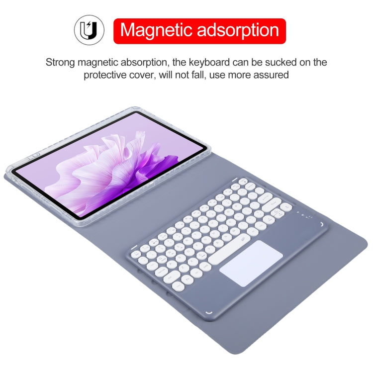 For Huawei MatePad Air 11.5 Round Button Bluetooth Keyboard Rotatable Holder Leather Case with Touchpad(Lavender Purple) - Huawei Keyboard by PMC TechLife | Online Shopping South Africa | PMC TechLife