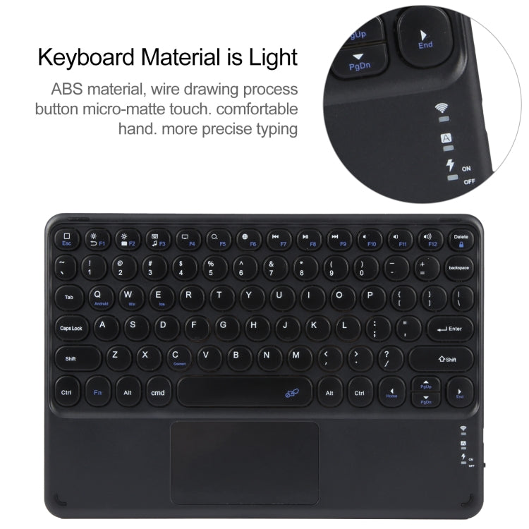 For Huawei MatePad Air 11.5 Round Button Bluetooth Keyboard Rotatable Holder Leather Case with Touchpad(Black) - Huawei Keyboard by PMC TechLife | Online Shopping South Africa | PMC TechLife | Buy Now Pay Later Mobicred