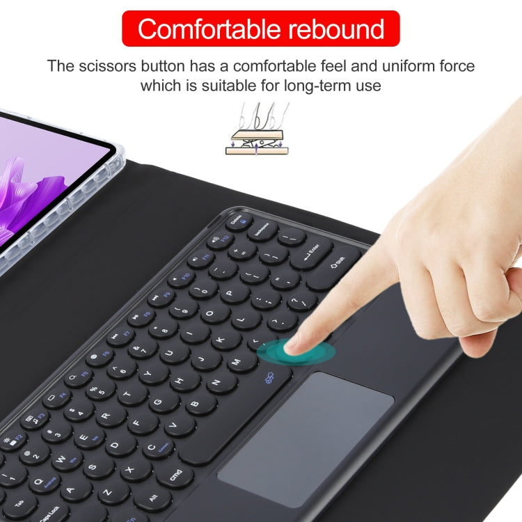 For Huawei MatePad Air 11.5 Round Button Bluetooth Keyboard Rotatable Holder Leather Case with Touchpad(Black) - Huawei Keyboard by PMC TechLife | Online Shopping South Africa | PMC TechLife | Buy Now Pay Later Mobicred