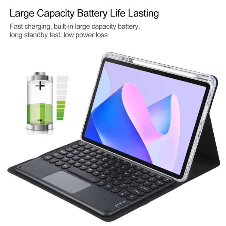 For Huawei MatePad 11 2023 / 2021 Round Button Bluetooth Keyboard Rotatable Holder Leather Case with Touchpad(Black) - free shipping - PMC TechLife - Order now!