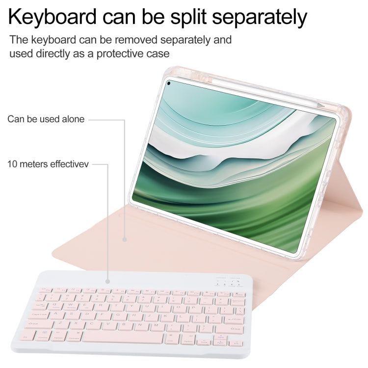 For Huawei MatePad Pro 11 2024 / 2022 Square Button Bluetooth Keyboard Rotatable Holder Leather Case(Rose Gold) - Huawei Keyboard by PMC TechLife | Online Shopping South Africa | PMC TechLife