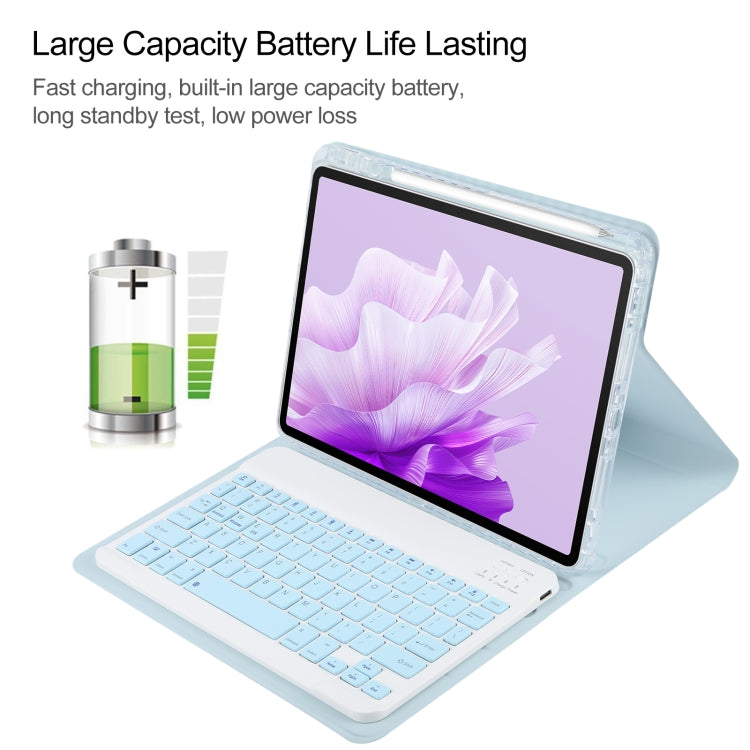 For Huawei MatePad Air 11.5 Square Button Bluetooth Keyboard Rotatable Holder Leather Case(Sky Blue) - Huawei Keyboard by PMC TechLife | Online Shopping South Africa | PMC TechLife