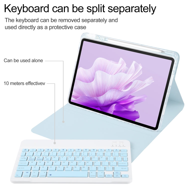 For Huawei MatePad Air 11.5 Square Button Bluetooth Keyboard Rotatable Holder Leather Case(Sky Blue) - Huawei Keyboard by PMC TechLife | Online Shopping South Africa | PMC TechLife