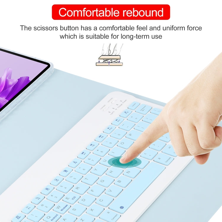For Huawei MatePad Air 11.5 Square Button Bluetooth Keyboard Rotatable Holder Leather Case(Sky Blue) - Huawei Keyboard by PMC TechLife | Online Shopping South Africa | PMC TechLife