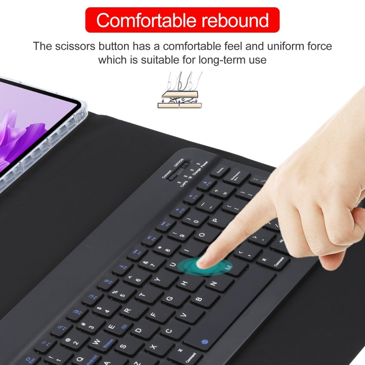 For Huawei MatePad Air 11.5 Square Button Bluetooth Keyboard Rotatable Holder Leather Case(Black) - Huawei Keyboard by PMC TechLife | Online Shopping South Africa | PMC TechLife