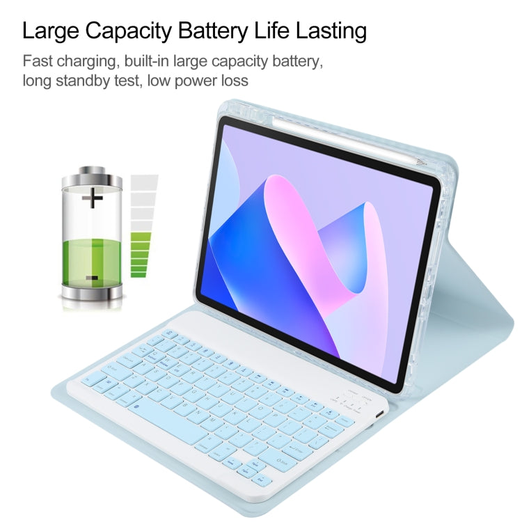 For Huawei MatePad 11 2023 / 2021 Square Button Bluetooth Keyboard Rotatable Holder Leather Case(Sky Blue) - Huawei Keyboard by PMC TechLife | Online Shopping South Africa | PMC TechLife