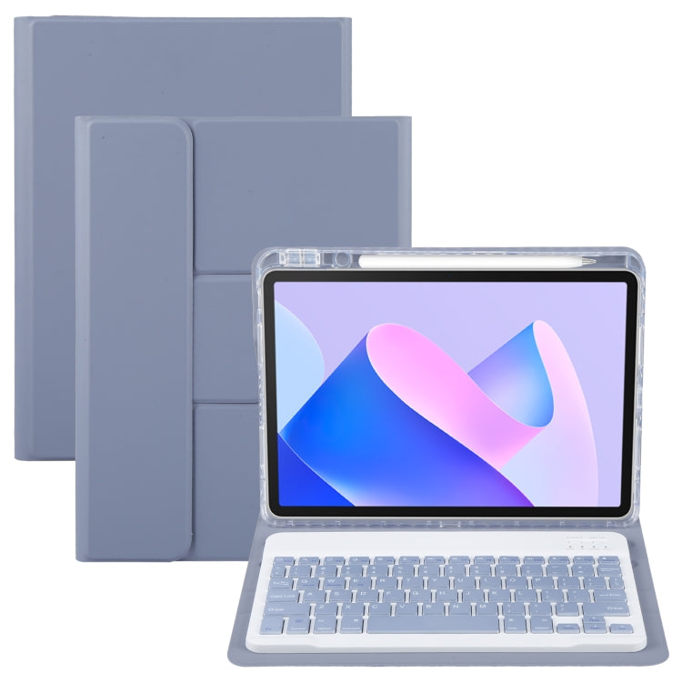 For Huawei MatePad 11 2023 / 2021 Square Button Bluetooth Keyboard Rotatable Holder Leather Case(Lavender Purple) - Huawei Keyboard by PMC TechLife | Online Shopping South Africa | PMC TechLife