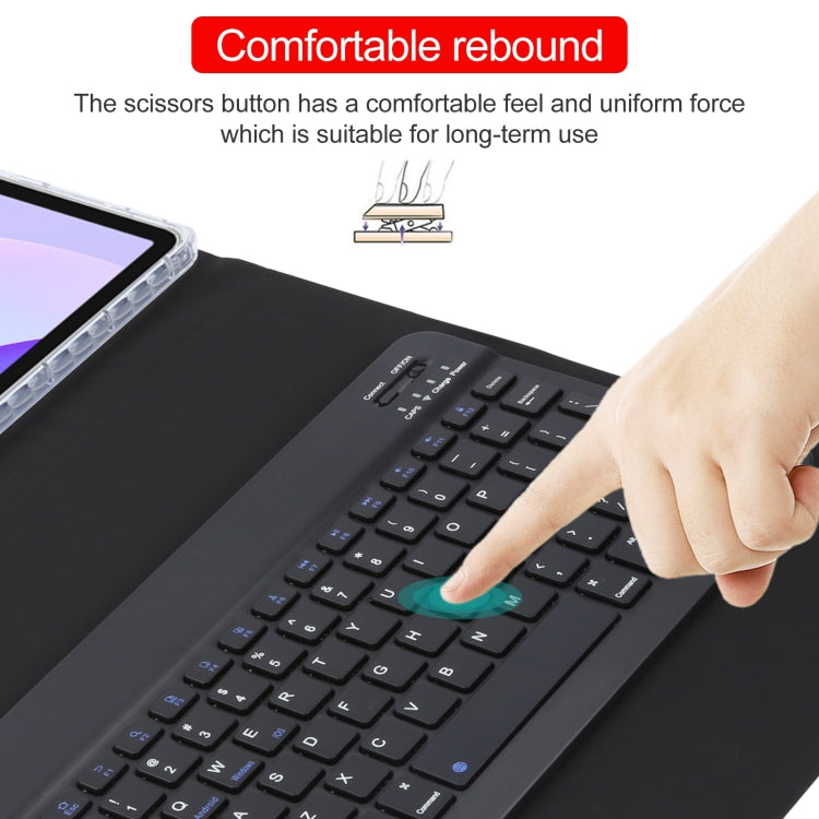 For Huawei MatePad 11 2023 / 2021 Square Button Bluetooth Keyboard Rotatable Holder Leather Case(Black) - Huawei Keyboard by PMC TechLife | Online Shopping South Africa | PMC TechLife