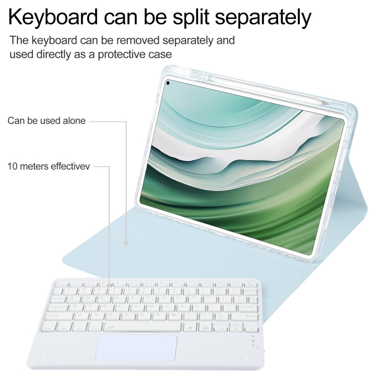 For Huawei MatePad Pro 11 2024 / 2022 Square Button Bluetooth Keyboard Rotatable Holder Leather Case with Touchpad(Sky Blue) - Huawei Keyboard by PMC TechLife | Online Shopping South Africa | PMC TechLife
