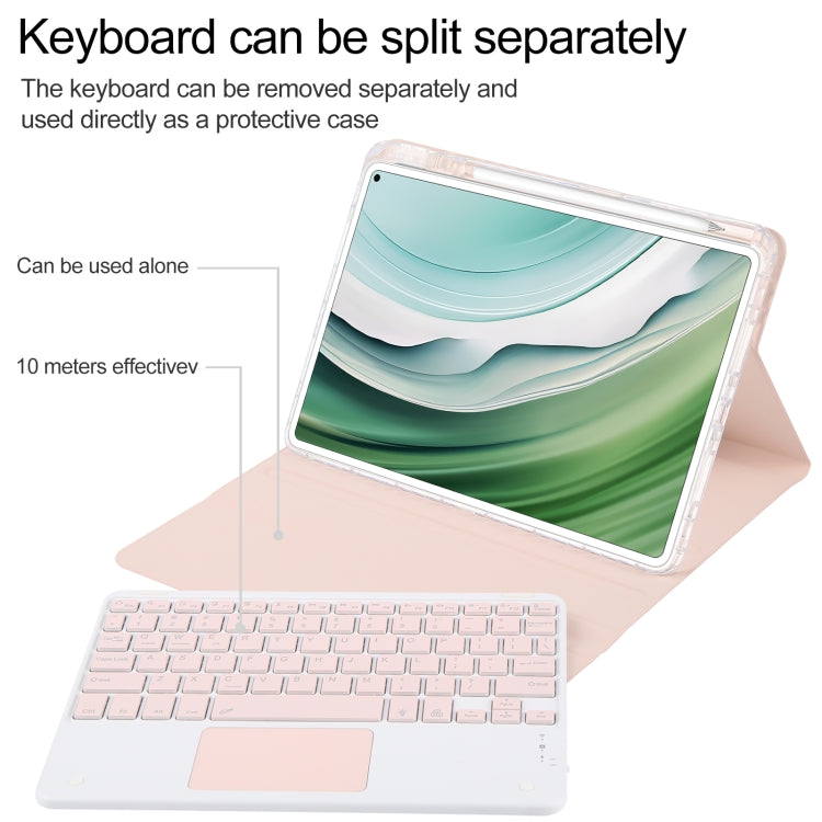 For Huawei MatePad Pro 11 2024 / 2022 Square Button Bluetooth Keyboard Rotatable Holder Leather Case with Touchpad(Rose Gold) - Huawei Keyboard by PMC TechLife | Online Shopping South Africa | PMC TechLife
