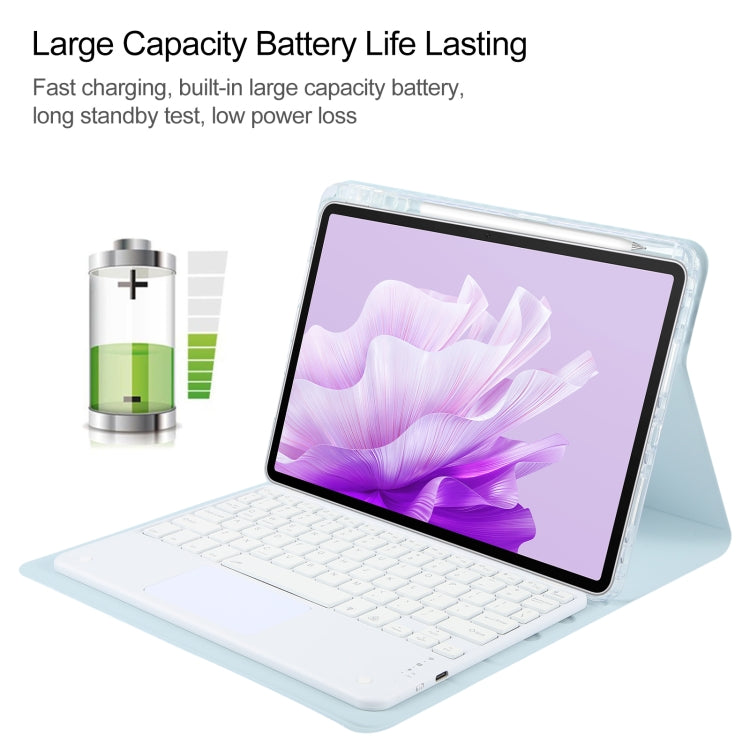 For Huawei MatePad Air 11.5 Square Button Bluetooth Keyboard Rotatable Holder Leather Case with Touchpad(Sky Blue) - Huawei Keyboard by PMC TechLife | Online Shopping South Africa | PMC TechLife