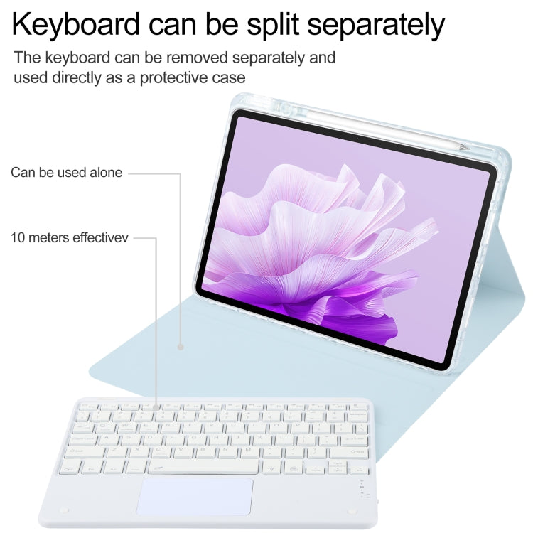 For Huawei MatePad Air 11.5 Square Button Bluetooth Keyboard Rotatable Holder Leather Case with Touchpad(Sky Blue) - Huawei Keyboard by PMC TechLife | Online Shopping South Africa | PMC TechLife
