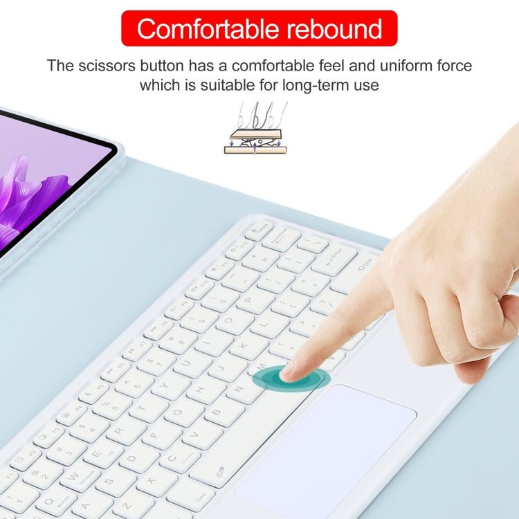 For Huawei MatePad Air 11.5 Square Button Bluetooth Keyboard Rotatable Holder Leather Case with Touchpad(Sky Blue) - Huawei Keyboard by PMC TechLife | Online Shopping South Africa | PMC TechLife