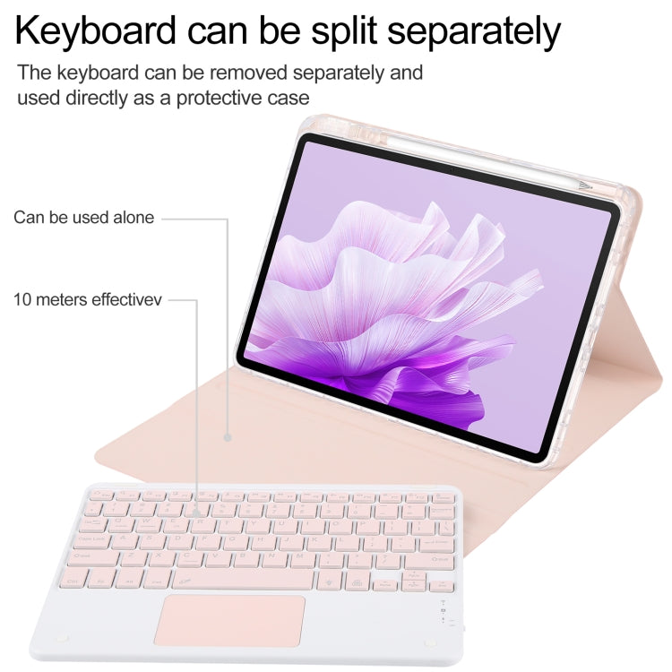 For Huawei MatePad Air 11.5 Square Button Bluetooth Keyboard Rotatable Holder Leather Case with Touchpad(Rose Gold) - Huawei Keyboard by PMC TechLife | Online Shopping South Africa | PMC TechLife