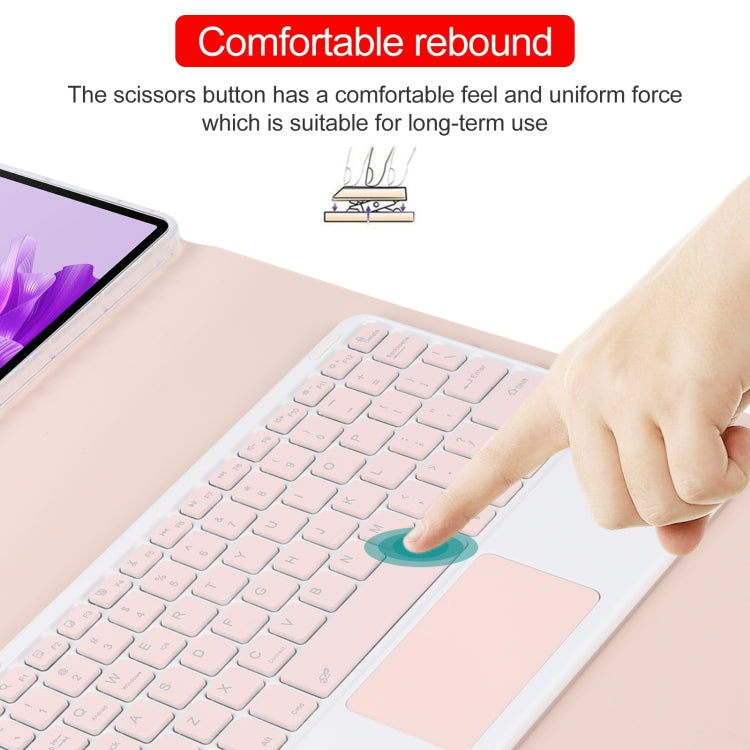For Huawei MatePad Air 11.5 Square Button Bluetooth Keyboard Rotatable Holder Leather Case with Touchpad(Rose Gold) - Huawei Keyboard by PMC TechLife | Online Shopping South Africa | PMC TechLife